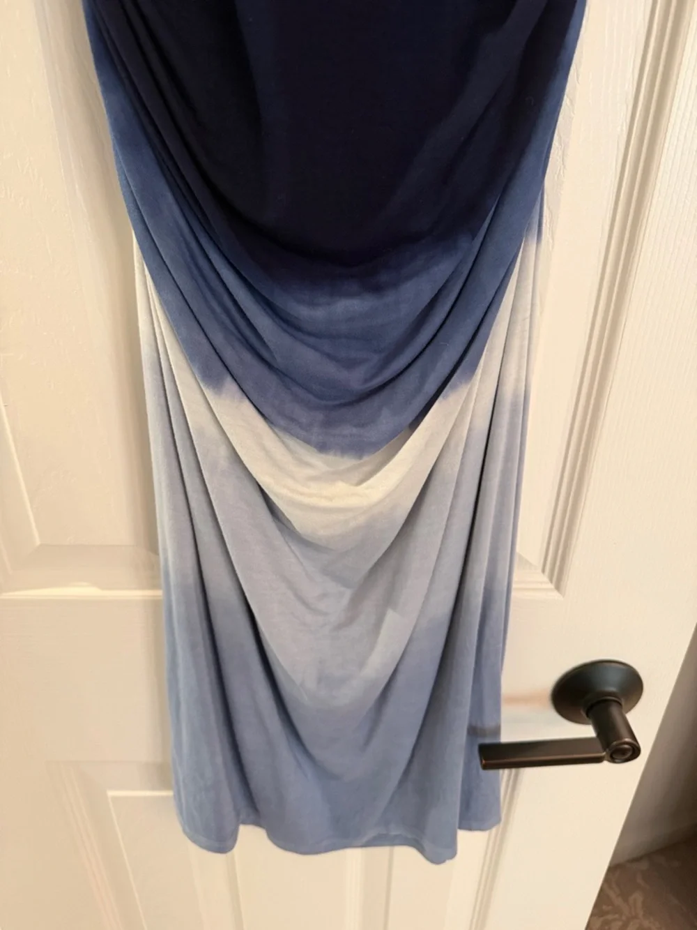 Athleta Sunkissed Midi Dress Ombre Ruched dress in Navy and Light Blue - Picture 7 of 7
